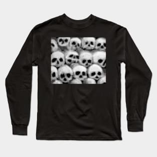 Many White Fading Human Skulls Long Sleeve T-Shirt